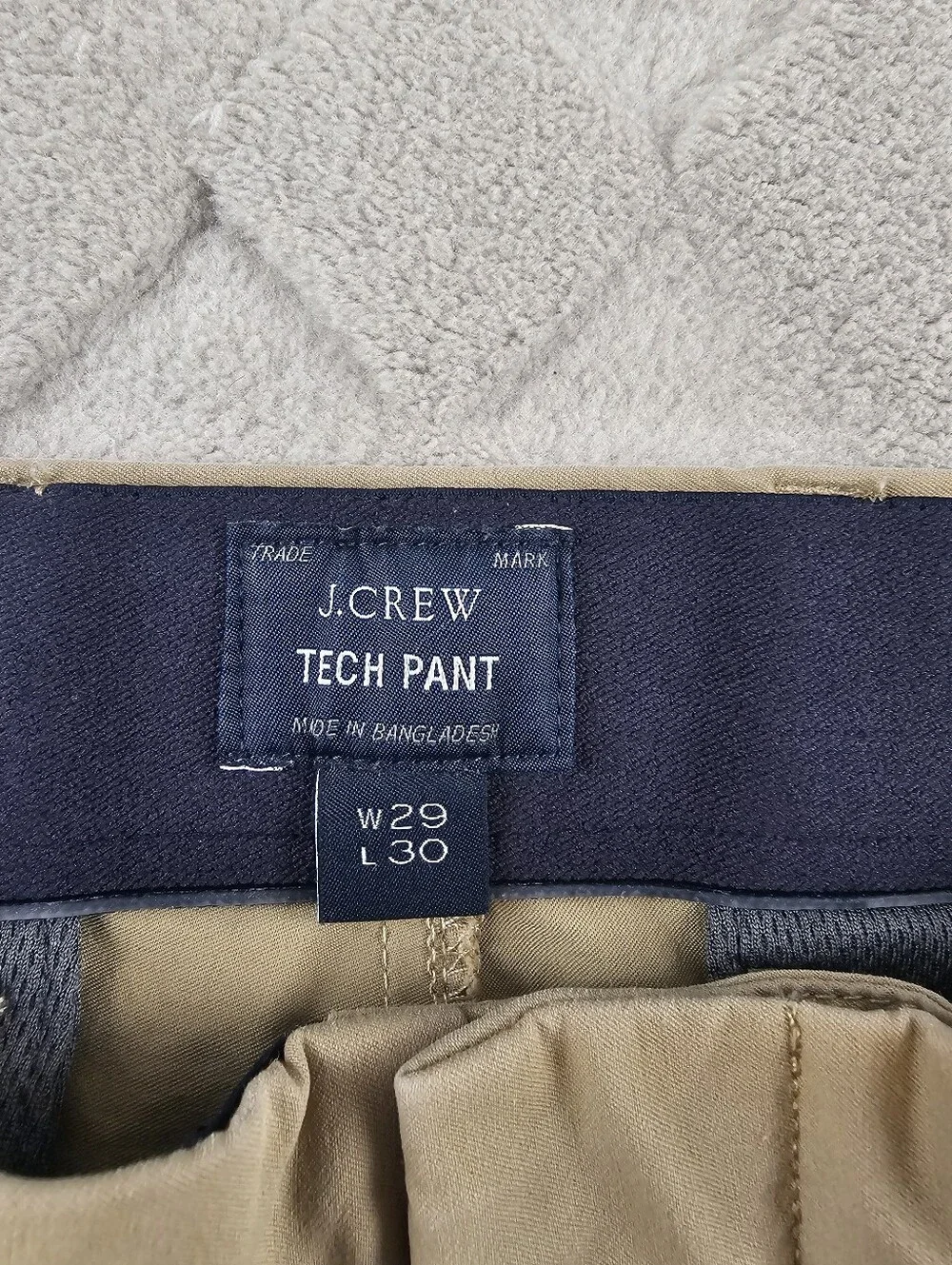J. Crew 484 Slim-fit tech Pant Mens 29x28 Beige Chino Flat Front Preppy
